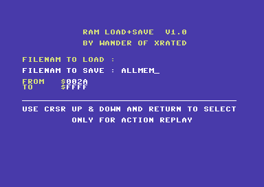 Ram Load+Save v1.0 Screenshot